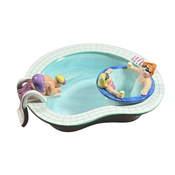 Lotus Other - Vintage Ceramic 1995 Lotus "Pool Party" Chip & Dip Serving Bowls